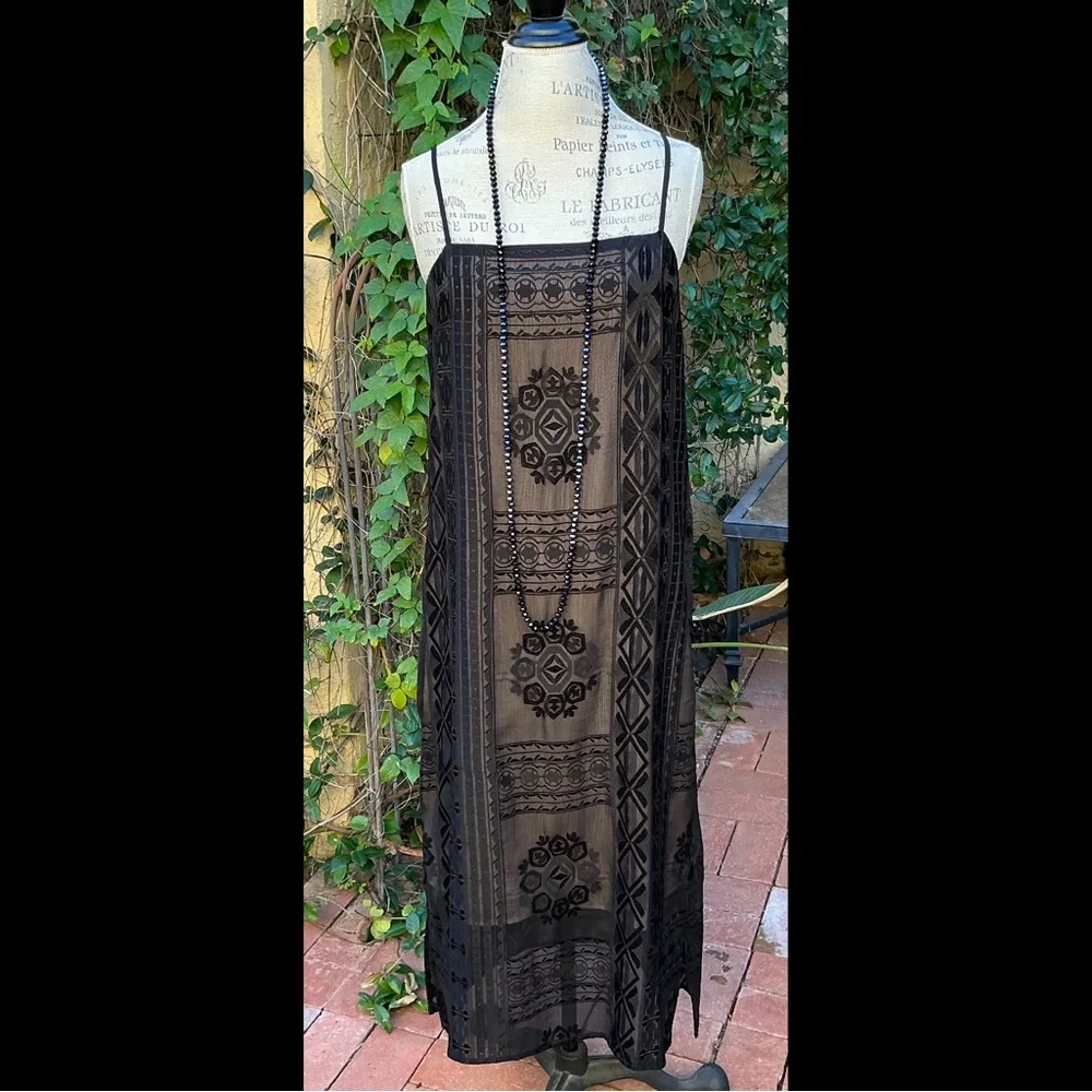 Flapper Long 60” Crystal 1920’s Look Necklace Like Onyx Jet Double / Triple It